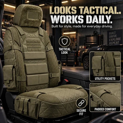 🎁Last day 49% off –🚙Heavy-Duty Tactical Truck Seat Cover, Built-In Storage, Full Seat Protection & Daily Comfort 💥