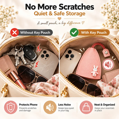 🐰 3PCS Cute Pull-Out Key Cases – Soft Protective Key Pouch Set