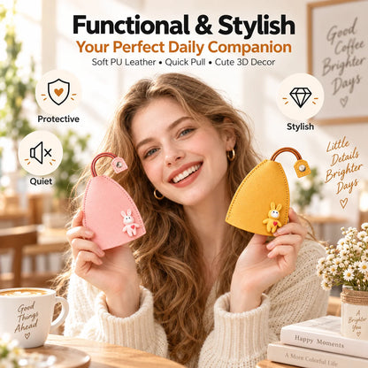 🐰 3PCS Cute Pull-Out Key Cases – Soft Protective Key Pouch Set