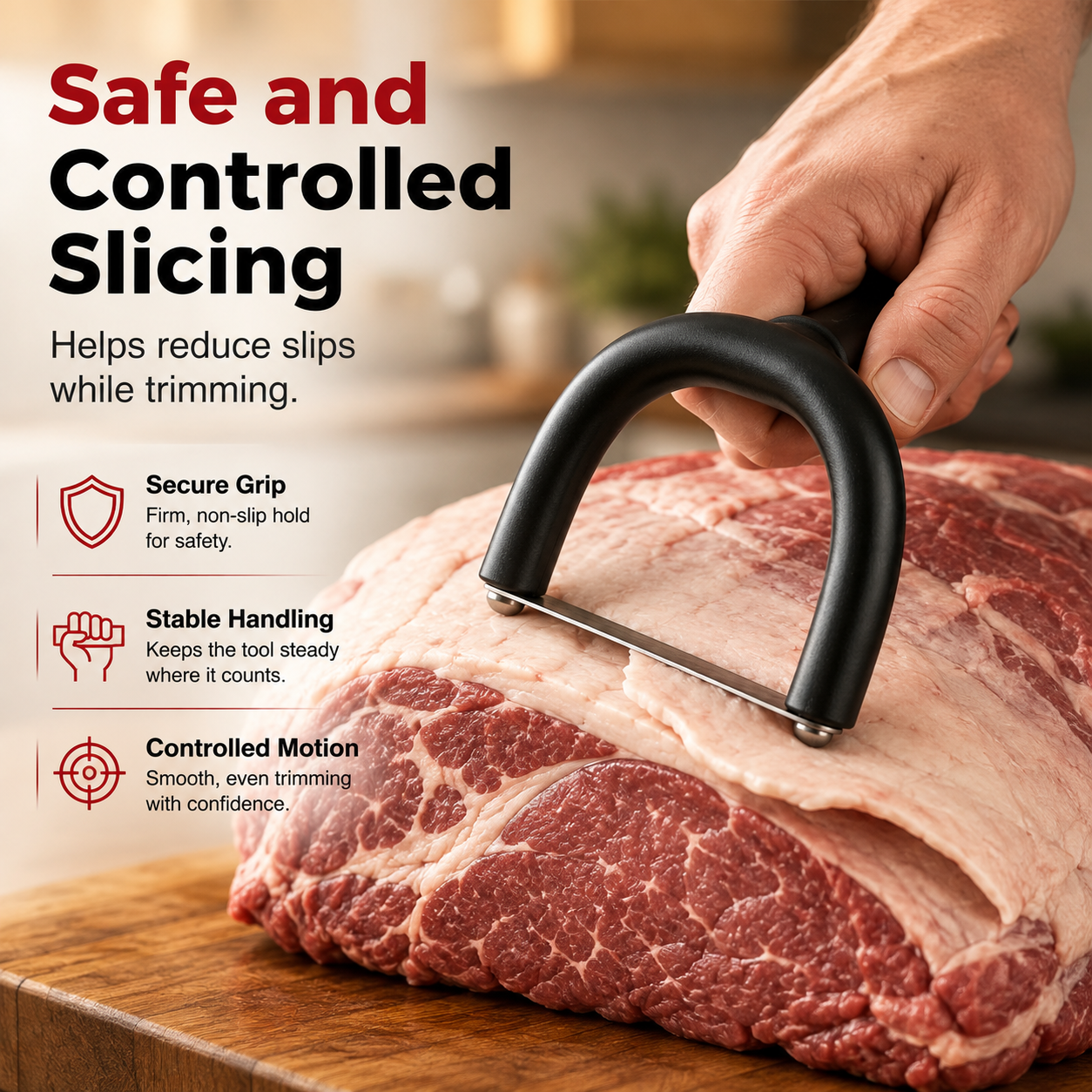 🥩 Handheld Fat Trimmer for Beef & Pork BBQ Prep
