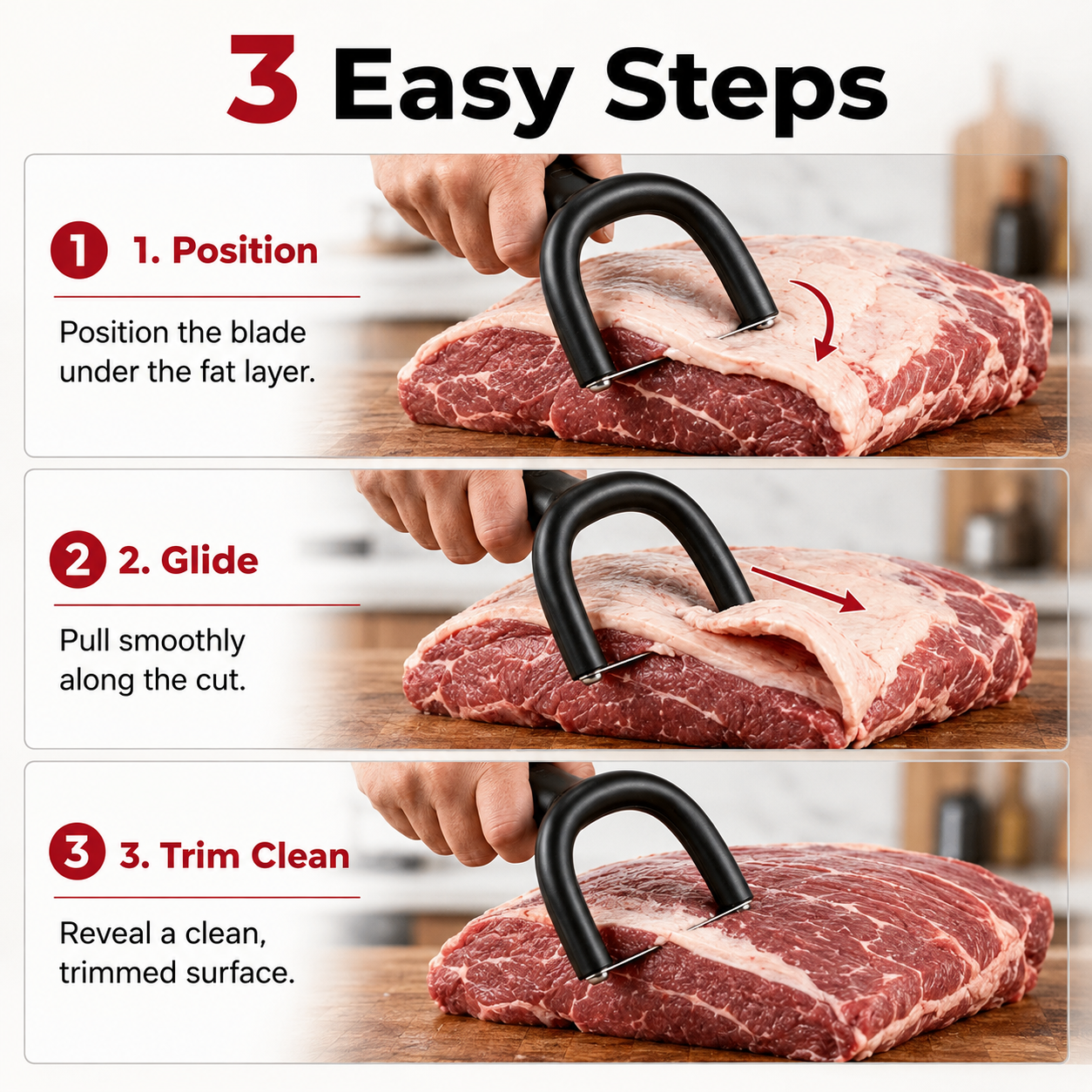 🥩 Handheld Fat Trimmer for Beef & Pork BBQ Prep