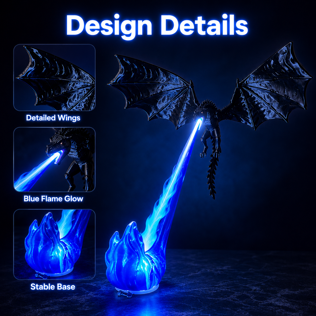 🐉 Dragon Bookshelf Lamp – Fire-Breathing LED Night Light, 3D Fantasy Shelf Decor