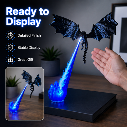 🐉 Dragon Bookshelf Lamp – Fire-Breathing LED Night Light, 3D Fantasy Shelf Decor