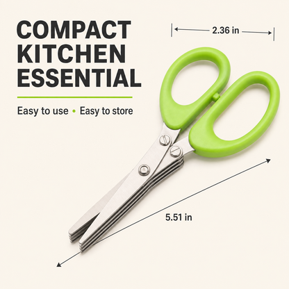 ✂️Stainless Steel 5 Blades Scallion Cutter Scissors✨