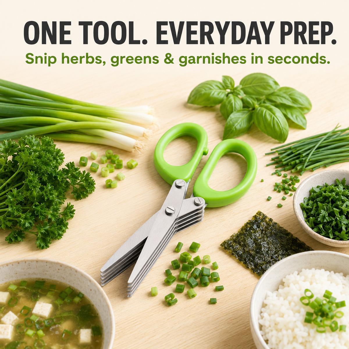 ✂️Stainless Steel 5 Blades Scallion Cutter Scissors✨
