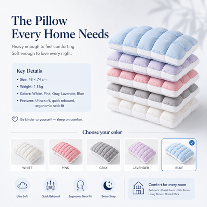 🌠💤Cloud-Like Weighted Comfort Pillow – Soft Neck Support