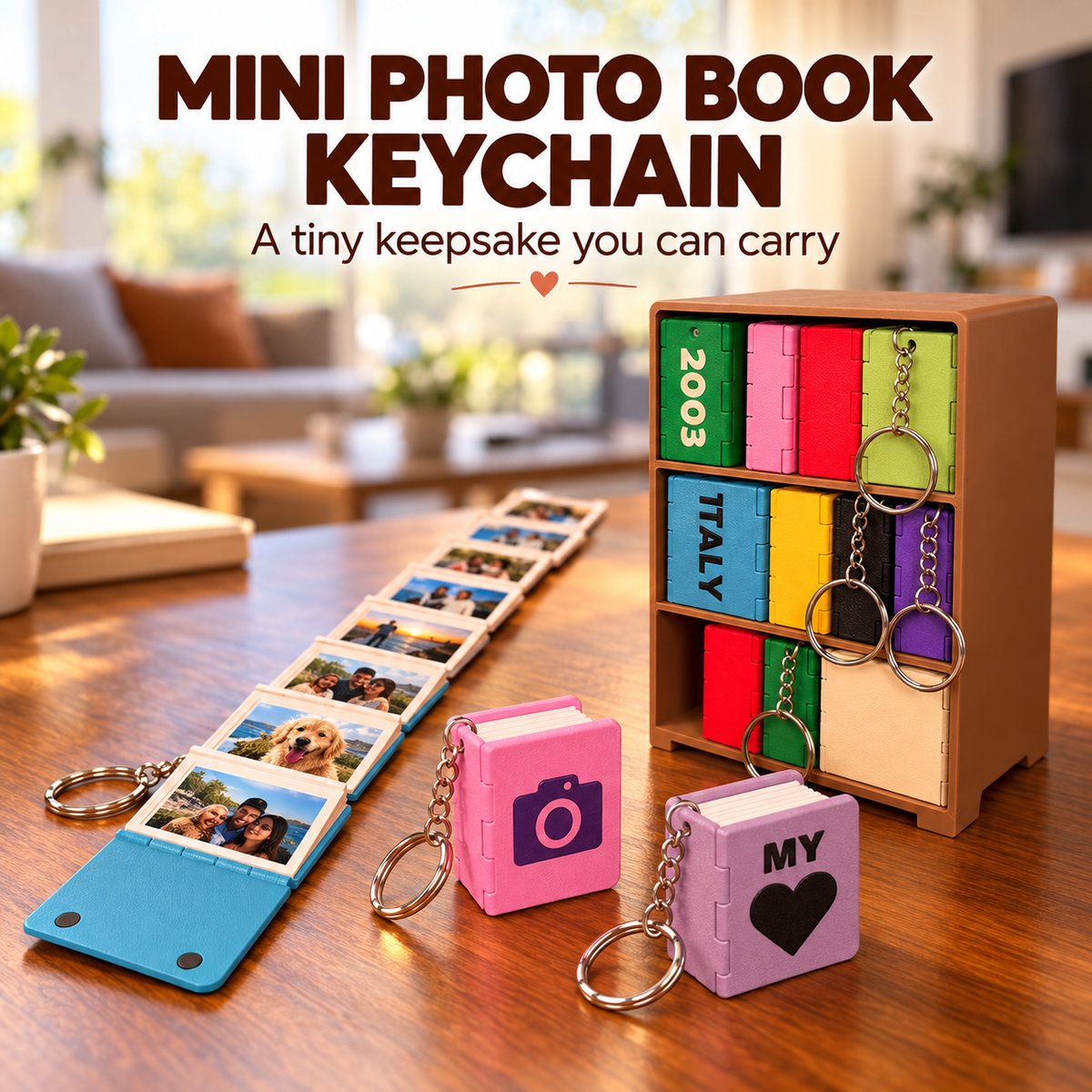 📸 Personalized Mini Photo Book Keychain – Carry Your Favorite Memories Everywhere