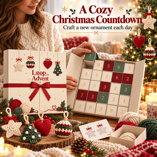 🎁🧶24-Day Crochet Christmas Advent Calendar™ – 24 Surprise DIY Ornament Kits to Make & Hang✨