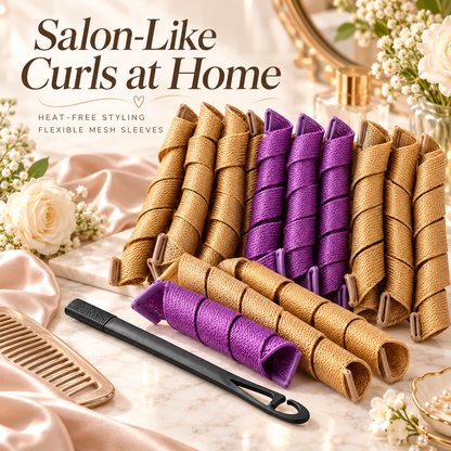 ✨ Heatless Spiral Hair Curlers – Beautiful, Bouncy Curls Without Heat