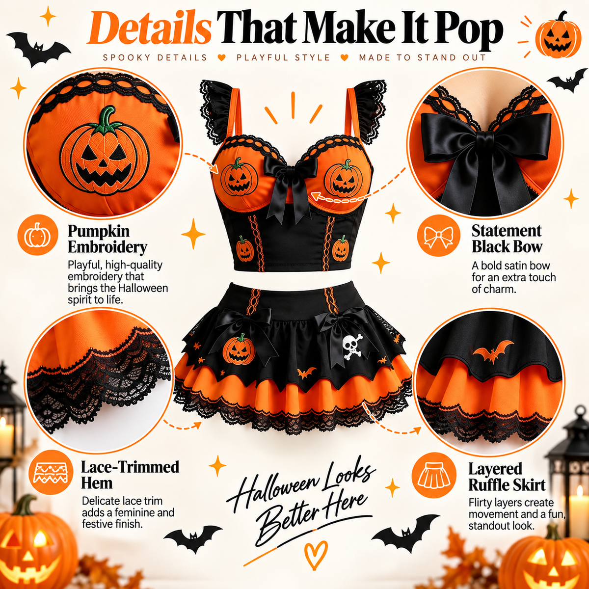 🎃 ⭐ Halloween Lingerie Set for Women, halloween clothes