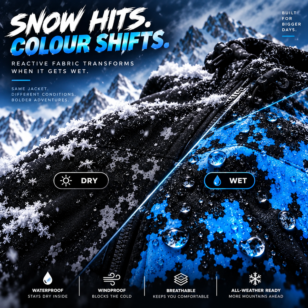🔥Last Day 50% OFF❄️ Snow-Activated Jacket – Two Looks in One