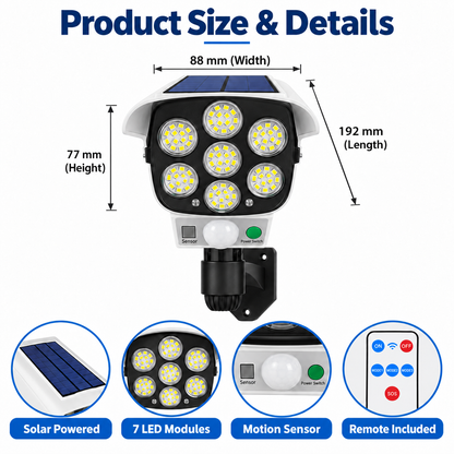 🚨 Solar Simulated Surveillance Camera Light | Motion Sensor + Remote Control + No Wiring ☀️
