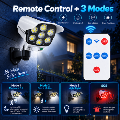 🚨 Solar Simulated Surveillance Camera Light | Motion Sensor + Remote Control + No Wiring ☀️