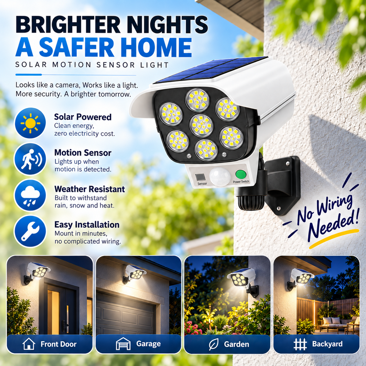 🚨 Solar Simulated Surveillance Camera Light | Motion Sensor + Remote Control + No Wiring ☀️
