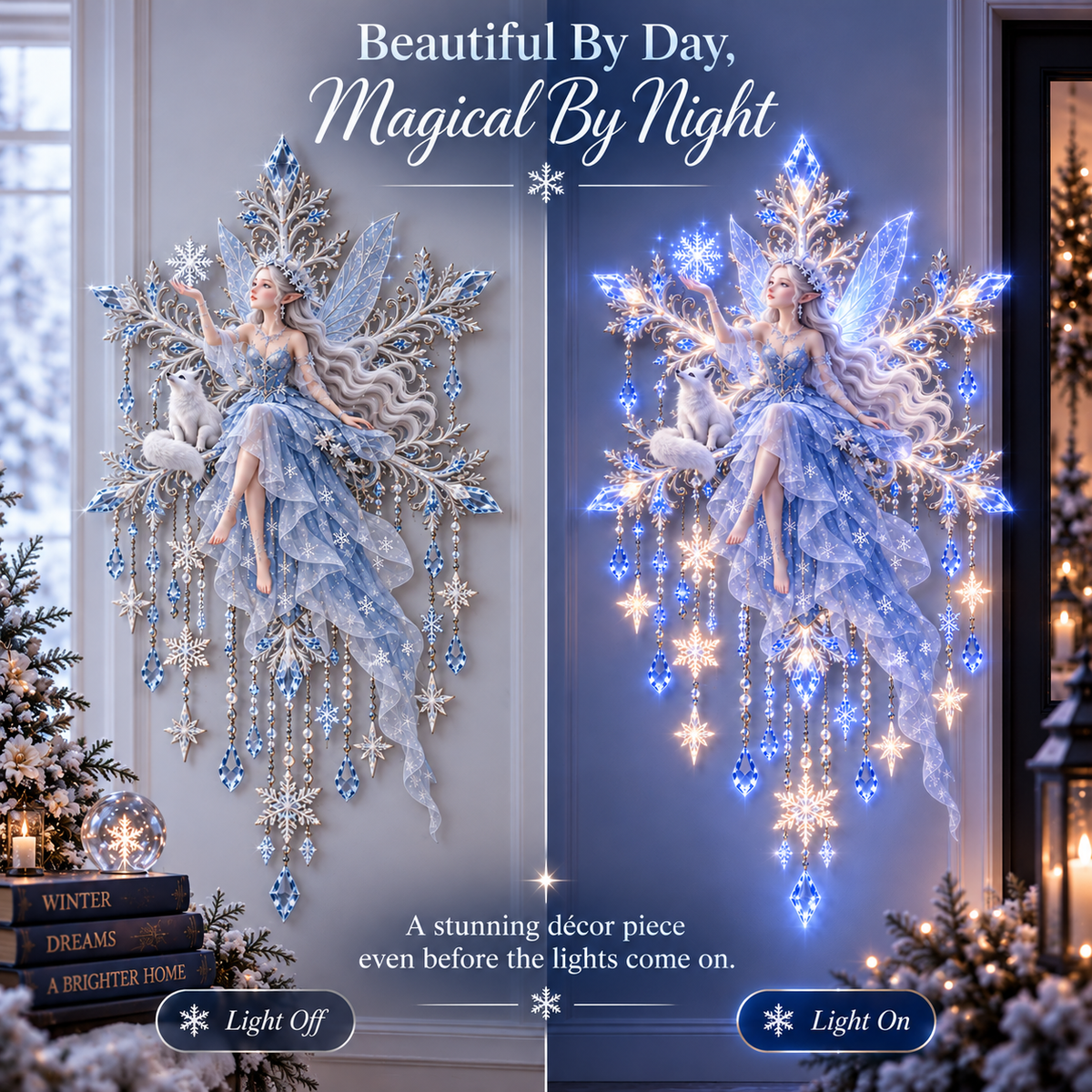 🔥Last Day 50% OFF❄️Ice Snow Elf Starfall Wall Light