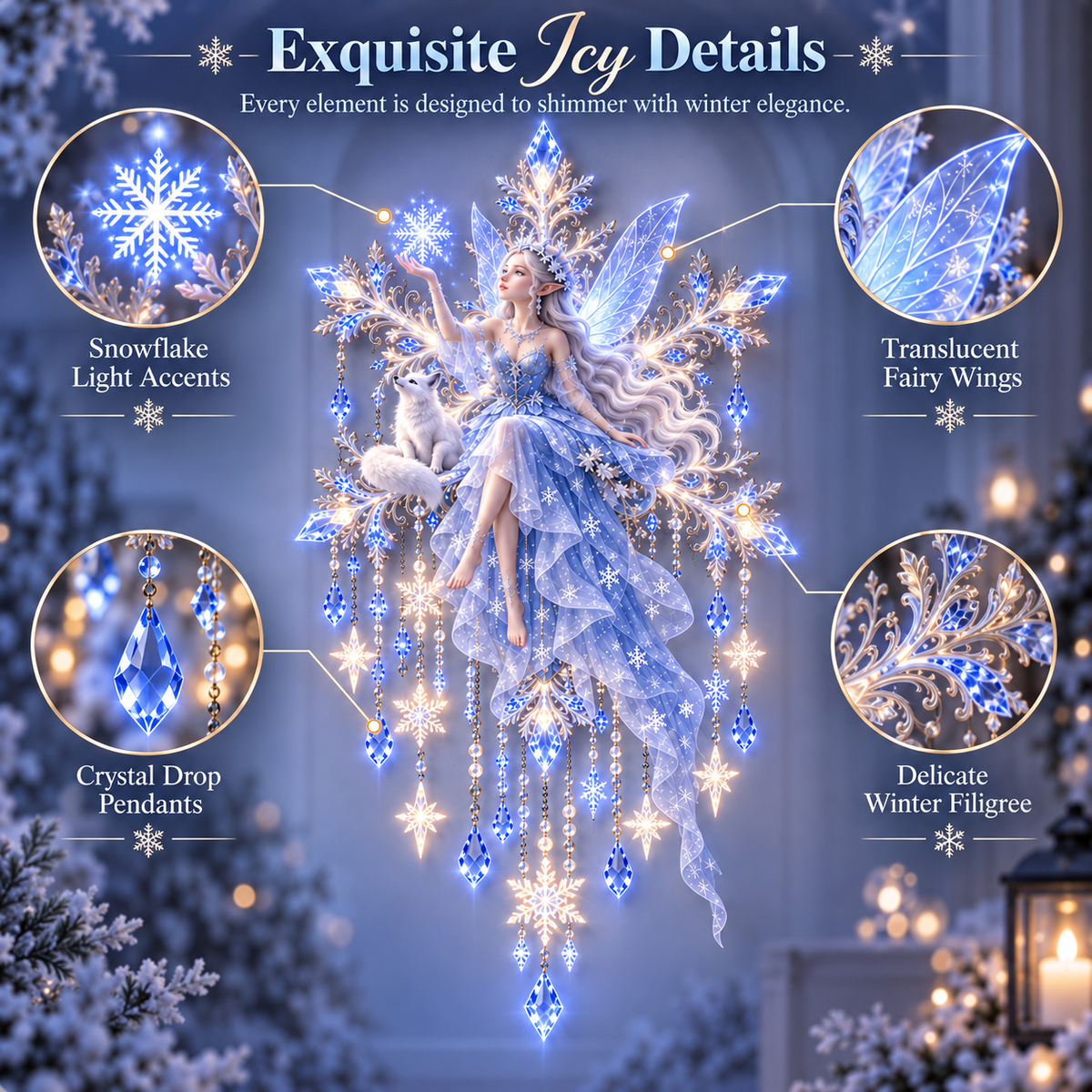 🔥Last Day 50% OFF❄️Ice Snow Elf Starfall Wall Light