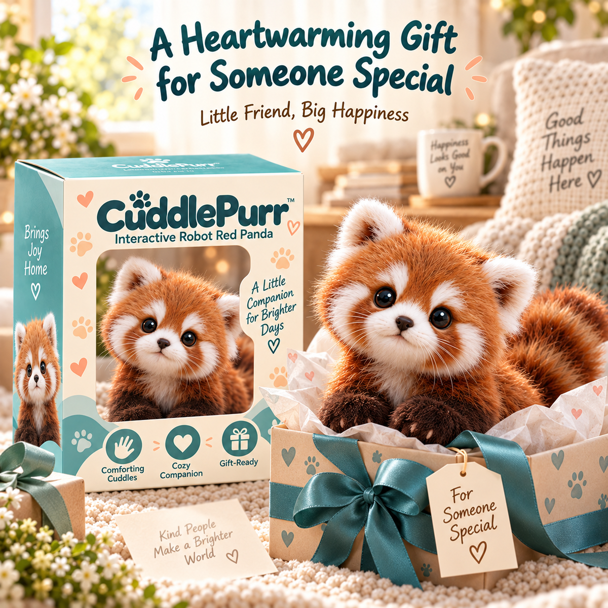 🐾❤️ CuddlePurr™ Red Panda – Interactive Plush Companion | A Little Friend, A Lot of Love🐾