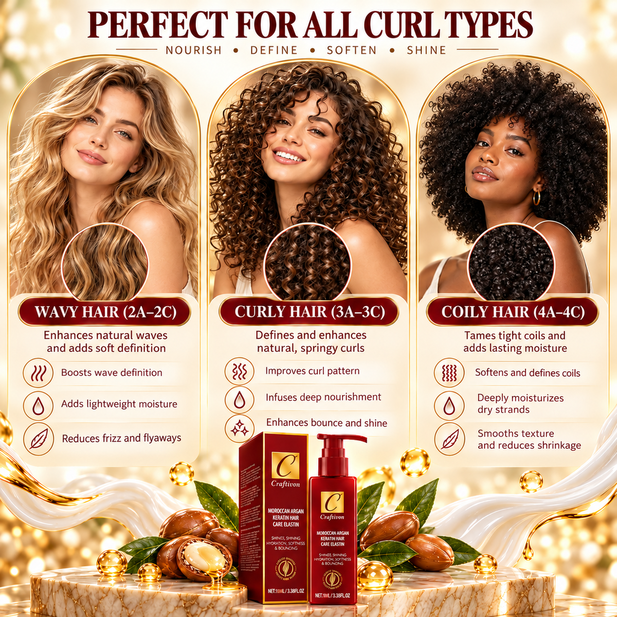 ✨ Curl Defining Cream – Soft, Frizz-Control Definition for Waves, Curls & Coils