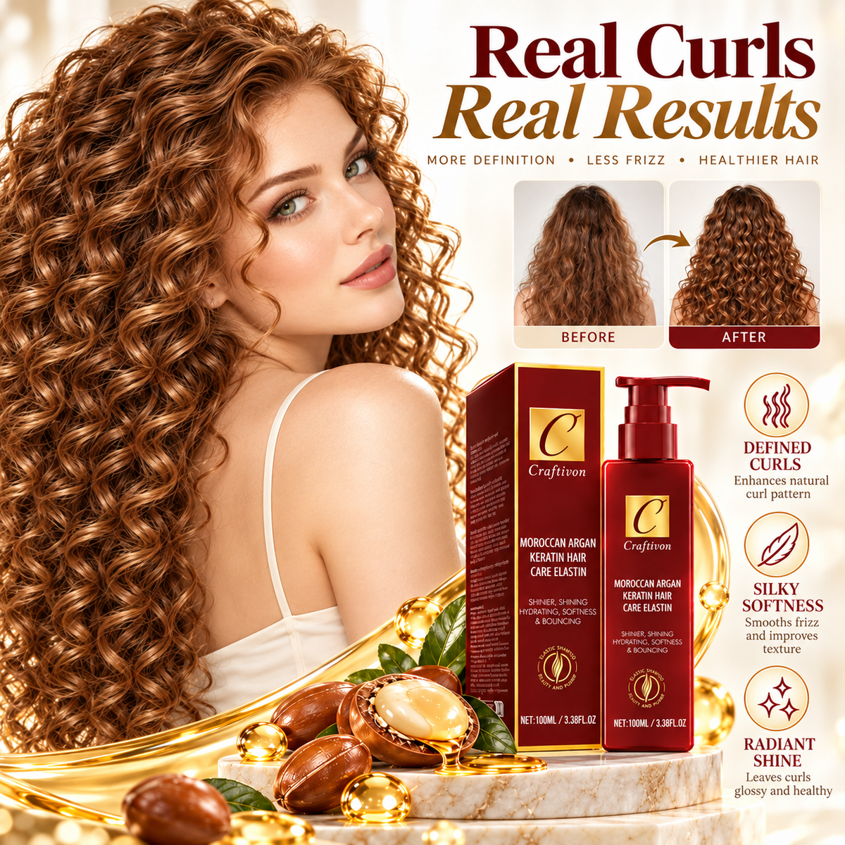✨ Curl Defining Cream – Soft, Frizz-Control Definition for Waves, Curls & Coils