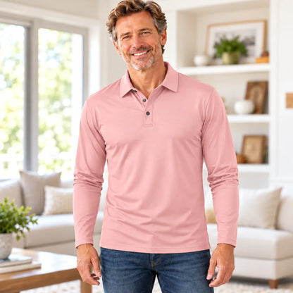 ✨Men's Premium Stretch Long Sleeve Polo Shirt