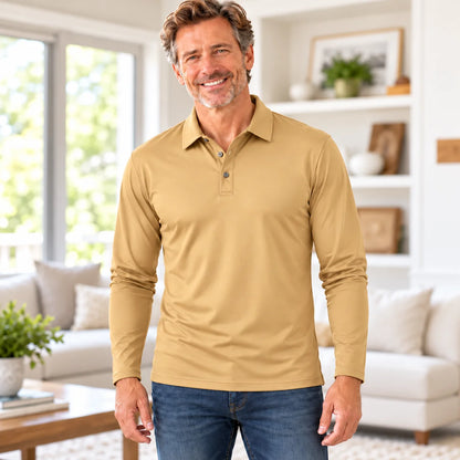 ✨Men's Premium Stretch Long Sleeve Polo Shirt