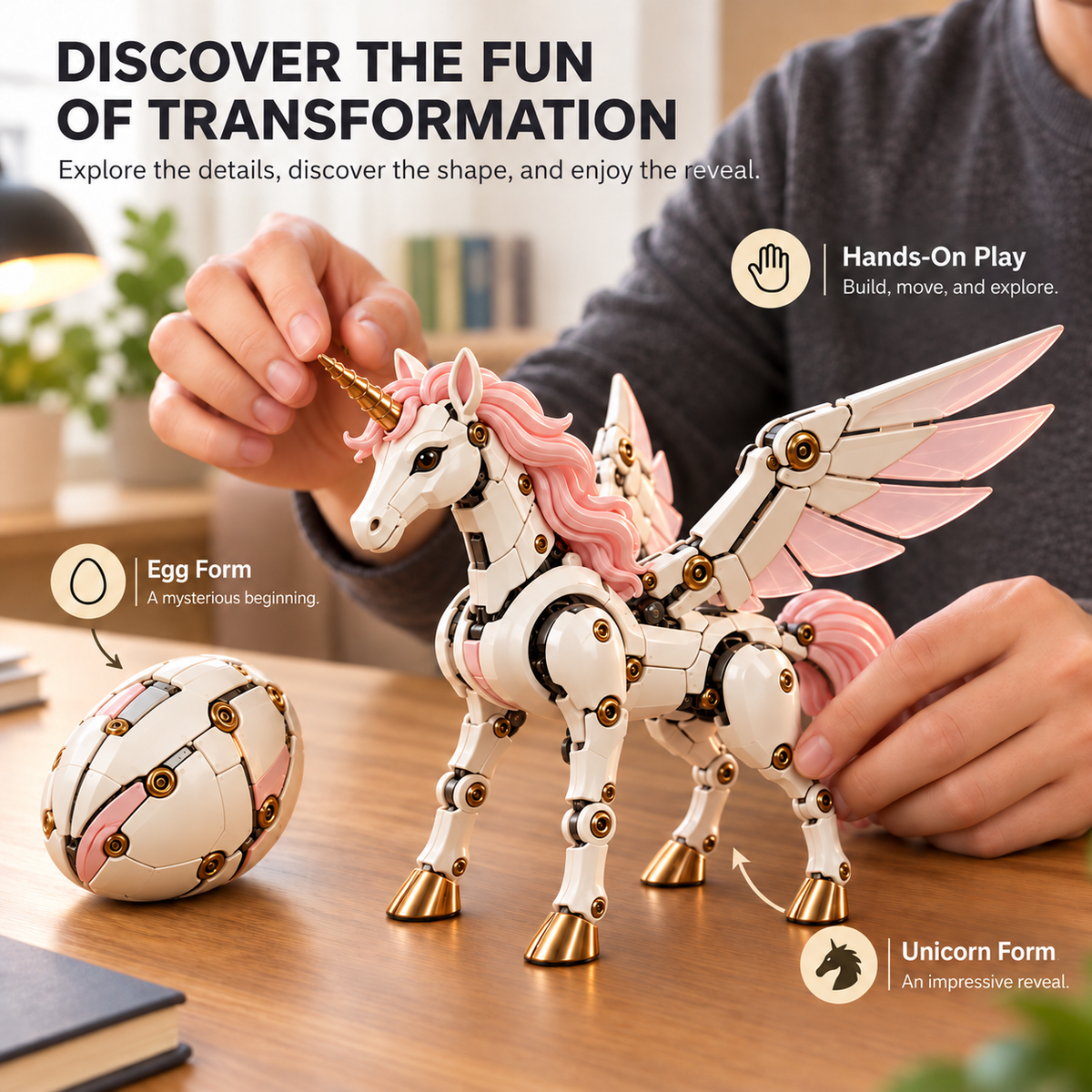 🪽Transforming Unicorn Egg – One Figure, Two Magical Forms