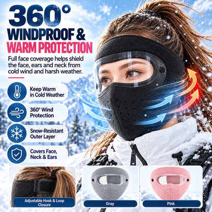 Winter Windproof Face Masks with Detachable Goggles