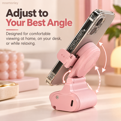 📱✨ HOT SALE 🔥 Hands-Free Phone Stand with Scroll Remote – Adjustable Folding Holder for Bedside, Desk & Everyday Viewing👀