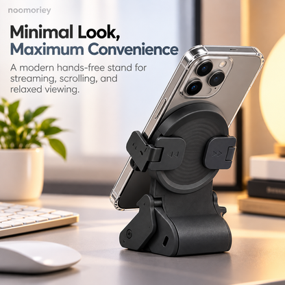 📱✨ HOT SALE 🔥 Hands-Free Phone Stand with Scroll Remote – Adjustable Folding Holder for Bedside, Desk & Everyday Viewing👀