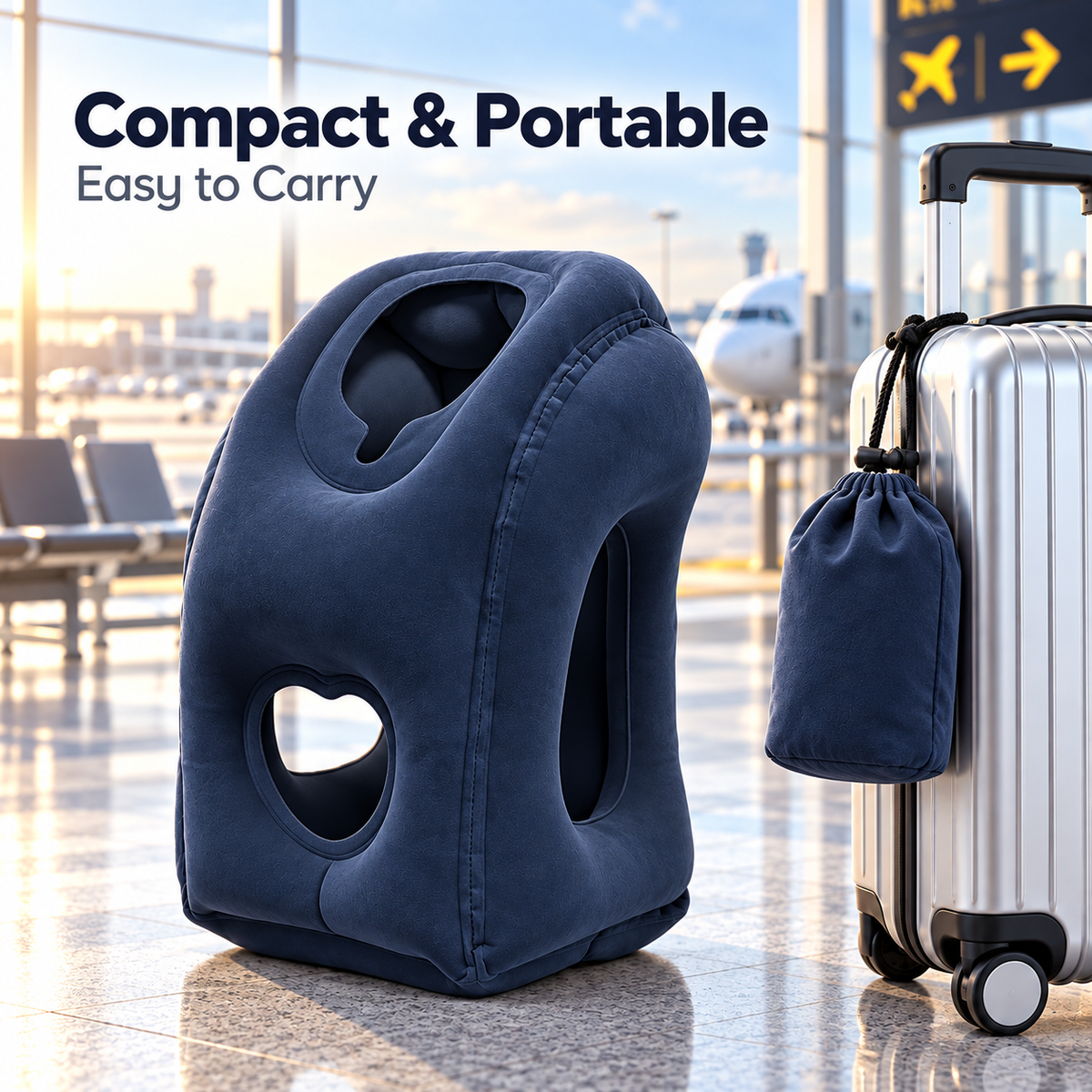 😴Inflatable Airplane Sleep Pillow – Sleep Better on Every Flight