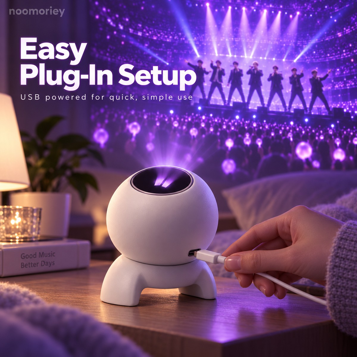 💜 Galaxy Concert Projector – Immersive Purple Starry Sky Light with Bluetooth Speaker & Remote Control
