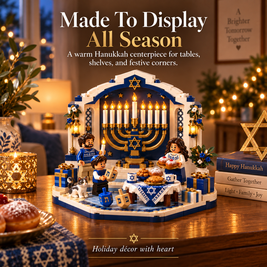 ✨ Last Day 50% OFF 🔥 Hanukkah Family Light Building Block Display Set