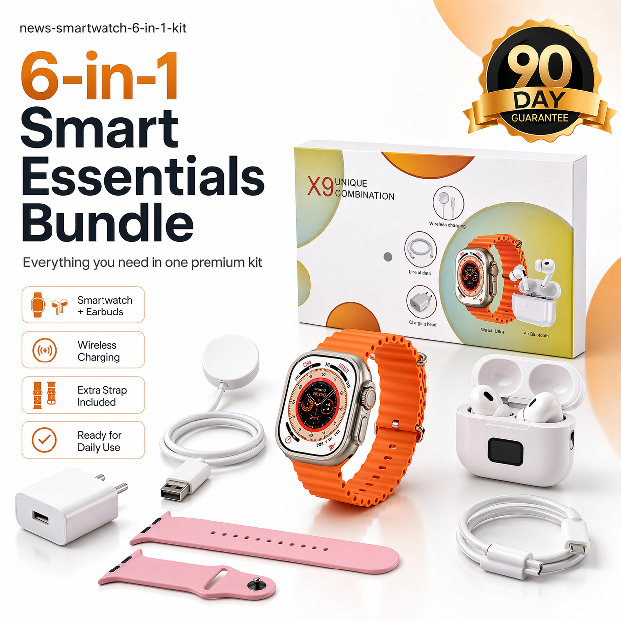 Smartwatch Set with Earbuds – One Set, Everything You Need