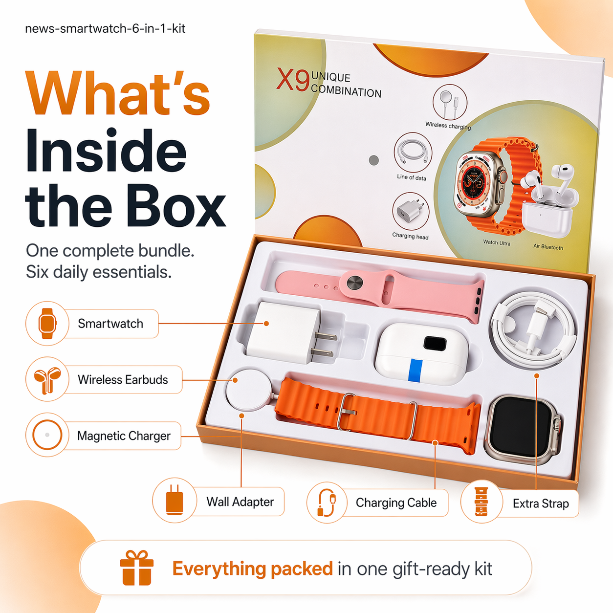 Smartwatch Set with Earbuds – One Set, Everything You Need