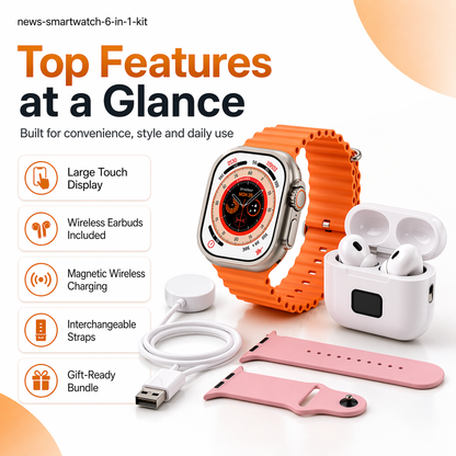 Smartwatch Set with Earbuds – One Set, Everything You Need