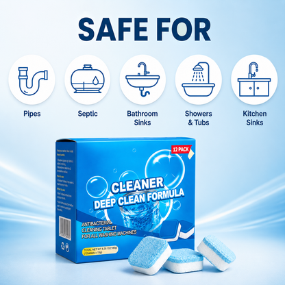 💥🫧Drain Cleaning Tablets 12 Pack For Sinks, Showers & Washing Machines