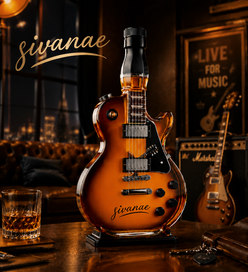 🎁 Father’s Day 49% OFF – 🔥Appetite for Rock: Vintage Sunburst Guitar Figurine Spirit Bottle