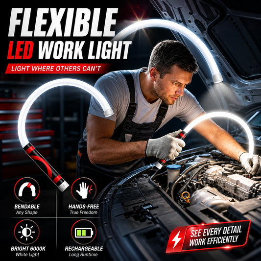 THOUSAND SUNNY Flexible LED Light Stick 30', Rechargeable Bendable Work Light with 3 Modes High Lumen