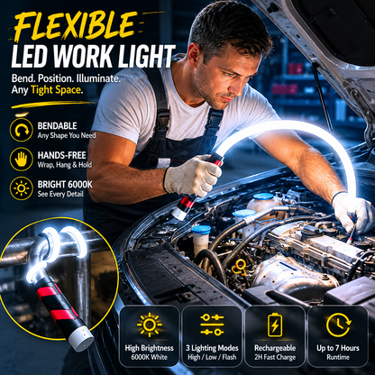 THOUSAND SUNNY Flexible LED Light Stick 30', Rechargeable Bendable Work Light with 3 Modes High Lumen
