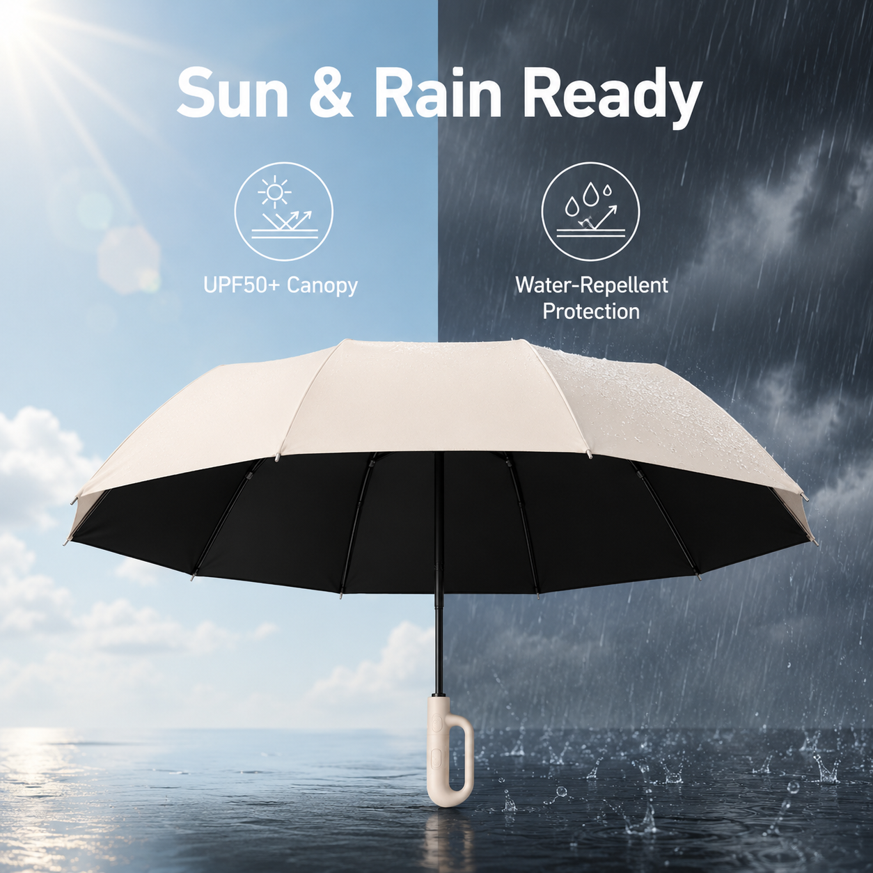 ☔Portable Automatic Folding Umbrella-Windproof Waterproof with Loop Buckle