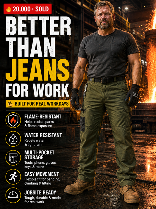 🔥 20,000+ Sold | Men’s FR Tactical Work Pants – Flame-Resistant, Tougher Than Jeans 💪