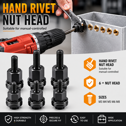 🛠️  Rivet Nut Tool – M3-M8 Rivnut Kit, Carbon Steel Manual Riveter, Auto Repair & Workshop Use