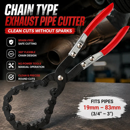 ✨ Chain Exhaust Pipe Cutter | Spark-Free 360° Manual Tube Cutting Tool