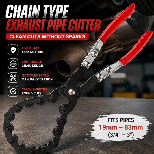 ✨ Chain Exhaust Pipe Cutter | Spark-Free 360° Manual Tube Cutting Tool