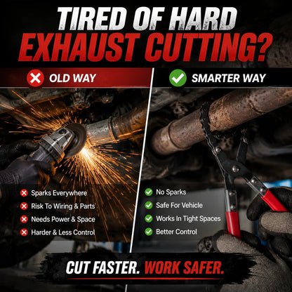 ✨ Chain Exhaust Pipe Cutter | Spark-Free 360° Manual Tube Cutting Tool