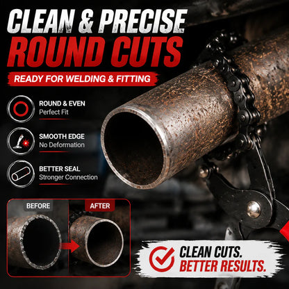 ✨ Chain Exhaust Pipe Cutter | Spark-Free 360° Manual Tube Cutting Tool