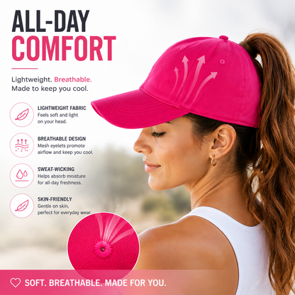 🎁LAST DAY 50% OFF | Ponytail Baseball Cap – Made For Ponytails, Built For Everyday Comfort