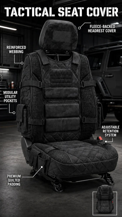 🚗Rugged Truck Seat Cover -Tactical Storage, Seat Protection & All-Day Comfort