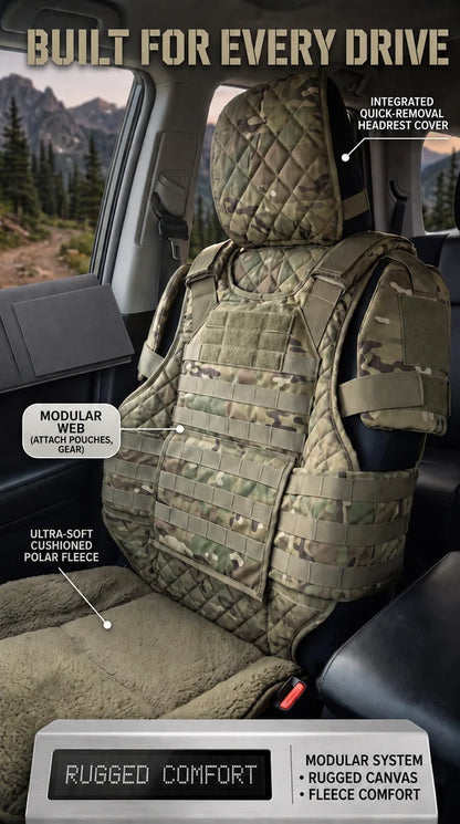 🚗Rugged Truck Seat Cover -Tactical Storage, Seat Protection & All-Day Comfort
