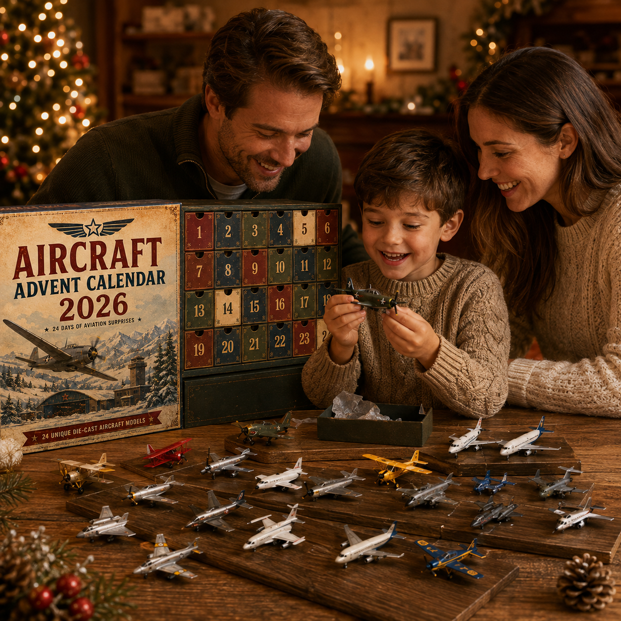 🎄Last day! 49% off – ✈️ Vintage Skies Aircraft Advent Calendar 2026 | 24-Day Flight Journey with 24 Unique Miniature Planes, Jetplanes, and Aviation Collectibles 🎄🎁